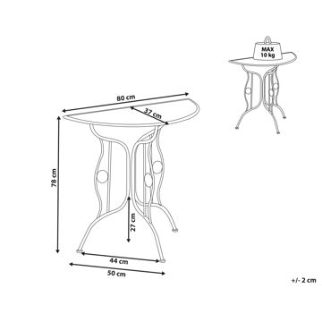 Bistrobord utendørs Coggia 80 cm Jern - Beige - Hagemøbler & utemiljø - Balkong & terrasse - Balkongmøbler - Balkongbord