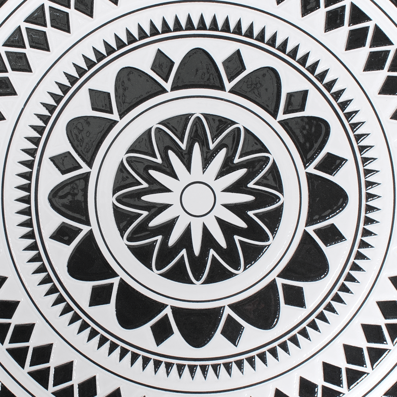 Bistrobord utendørs Comiso 60 cm Jern - Svart/Hvit - Hagemøbler & utemiljø - Balkong & terrasse - Balkongmøbler - Balkongbord