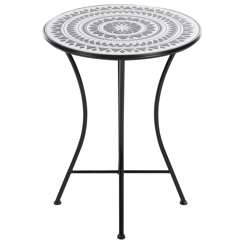 Bistrobord utendørs Comiso 60 cm Jern - Svart/Hvit - Hagemøbler & utemiljø - Balkong & terrasse - Balkongmøbler - Balkongbord