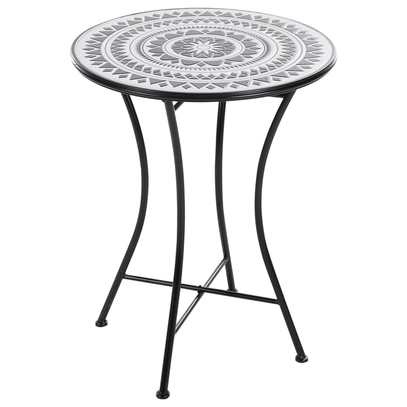 Bistrobord utendørs Comiso 60 cm Jern - Svart/Hvit - Hagemøbler & utemiljø - Balkong & terrasse - Balkongmøbler - Balkongbord