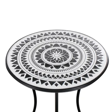 Bistrobord utendørs Comiso 60 cm Jern - Svart/Hvit - Hagemøbler & utemiljø - Balkong & terrasse - Balkongmøbler - Balkongbord