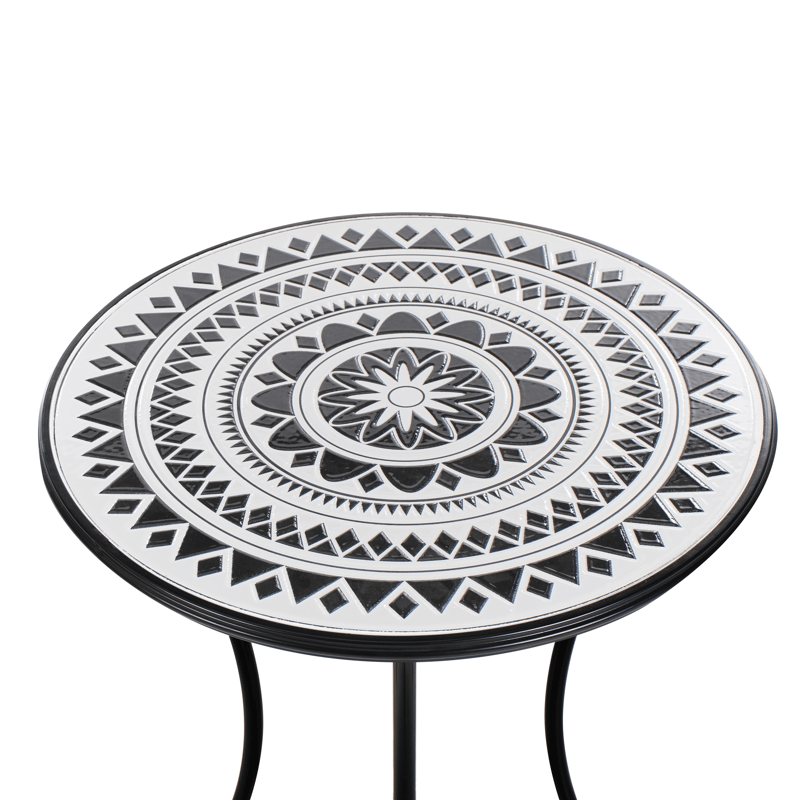 Bistrobord utendørs Comiso 60 cm Jern - Svart/Hvit - Hagemøbler & utemiljø - Balkong & terrasse - Balkongmøbler - Balkongbord