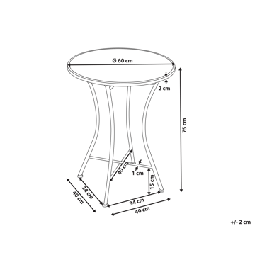 Bistrobord utendørs Coriano 60 cm Jern - Svart/Blå - Hagemøbler & utemiljø - Balkong & terrasse - Balkongmøbler - Balkongbord