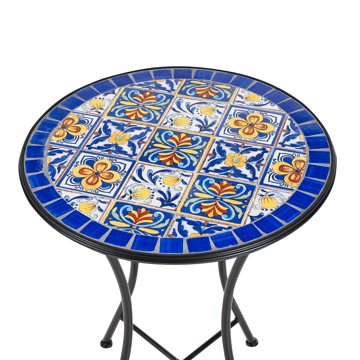 Bistrobord utendørs Coriano 60 cm Jern - Svart/Blå - Hagemøbler & utemiljø - Balkong & terrasse - Balkongmøbler - Balkongbord