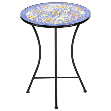 Bistrobord utendørs Coriano 60 cm Jern - Svart/Blå - Hagemøbler & utemiljø - Balkong & terrasse - Balkongmøbler - Balkongbord