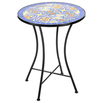 Bistrobord utendørs Coriano 60 cm Jern - Svart/Blå - Hagemøbler & utemiljø - Balkong & terrasse - Balkongmøbler - Balkongbord