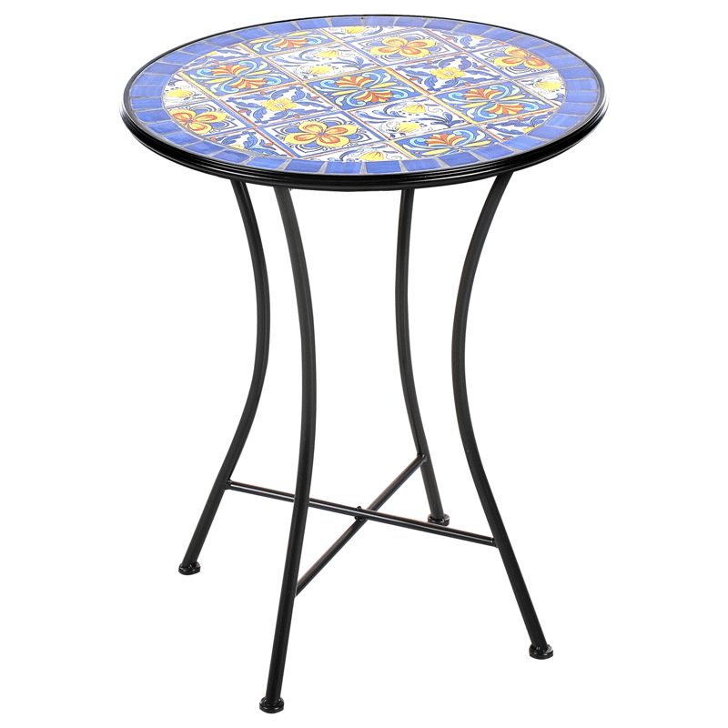 Bistrobord utendørs Coriano 60 cm Jern - Svart/Blå - Hagemøbler & utemiljø - Balkong & terrasse - Balkongmøbler - Balkongbord