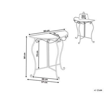 Bistrobord utendørs Folelli 80 cm Jern - Beige - Hagemøbler & utemiljø - Balkong & terrasse - Balkongmøbler - Balkongbord
