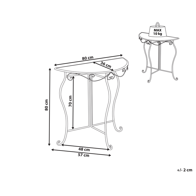 Bistrobord utendørs Folelli 80 cm Jern - Beige - Hagemøbler & utemiljø - Balkong & terrasse - Balkongmøbler - Balkongbord