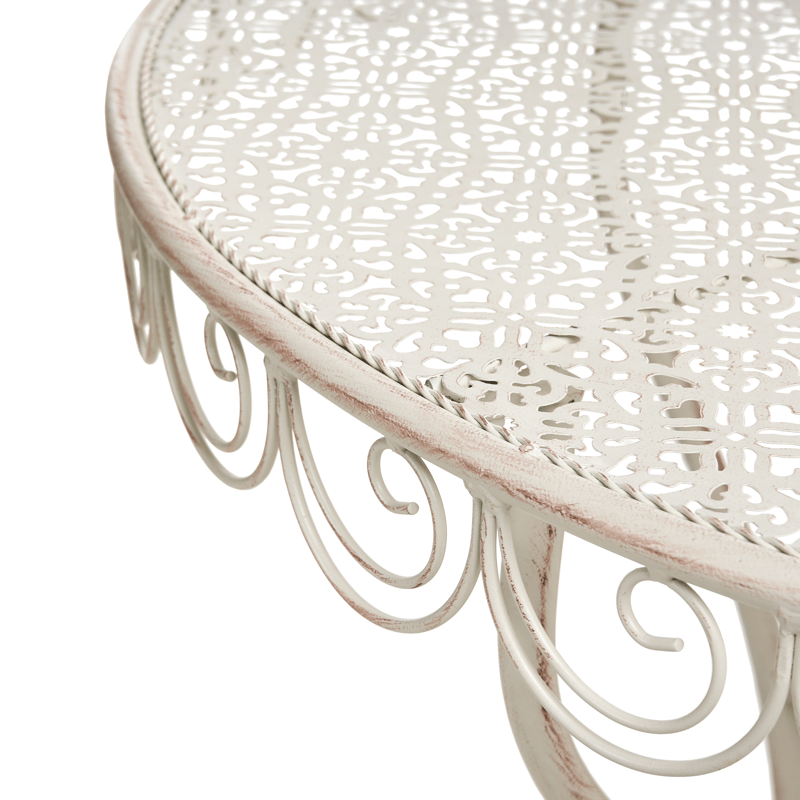 Bistrobord utendørs Juina 80 cm Jern - Beige - Hagemøbler & utemiljø - Balkong & terrasse - Balkongmøbler - Balkongbord