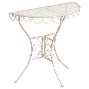 Bistrobord utendørs Juina 80 cm Jern - Beige - Hagemøbler & utemiljø - Balkong & terrasse - Balkongmøbler - Balkongbord