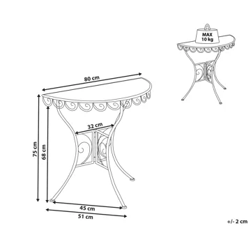 Bistrobord utendørs Juina 80 cm Jern - Beige - Hagemøbler & utemiljø - Balkong & terrasse - Balkongmøbler - Balkongbord