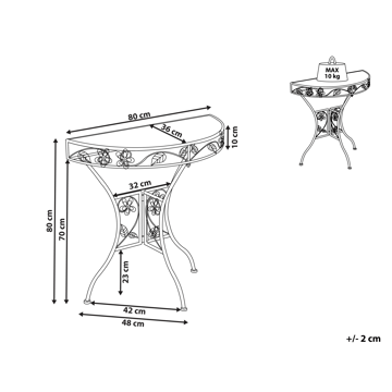 Bistrobord utendørs Yaviza 80 cm Jern - Beige - Hagemøbler & utemiljø - Balkong & terrasse - Balkongmøbler - Balkongbord