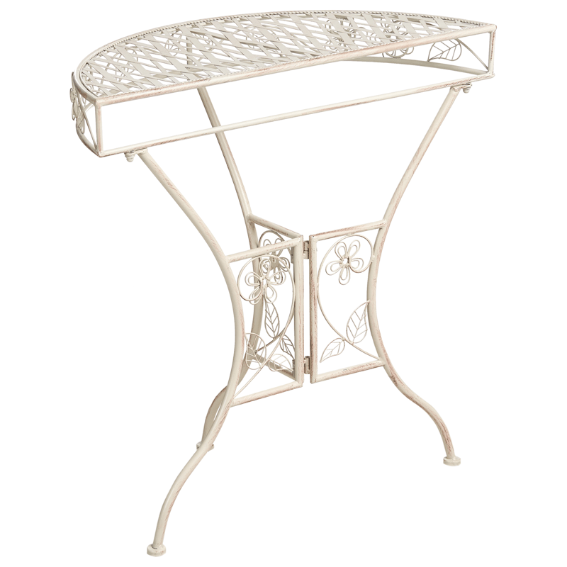 Bistrobord utendørs Yaviza 80 cm Jern - Beige - Hagemøbler & utemiljø - Balkong & terrasse - Balkongmøbler - Balkongbord