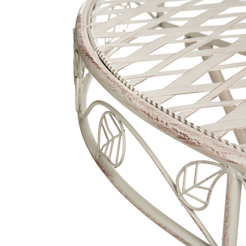 Bistrobord utendørs Yaviza 80 cm Jern - Beige - Hagemøbler & utemiljø - Balkong & terrasse - Balkongmøbler - Balkongbord