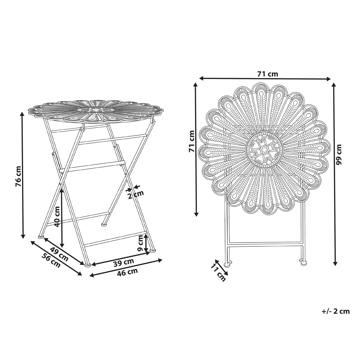 Bistrobord utendørs Pavia 71 cm Jern - Blå - Hagemøbler & utemiljø - Balkong & terrasse - Balkongmøbler - Balkongbord