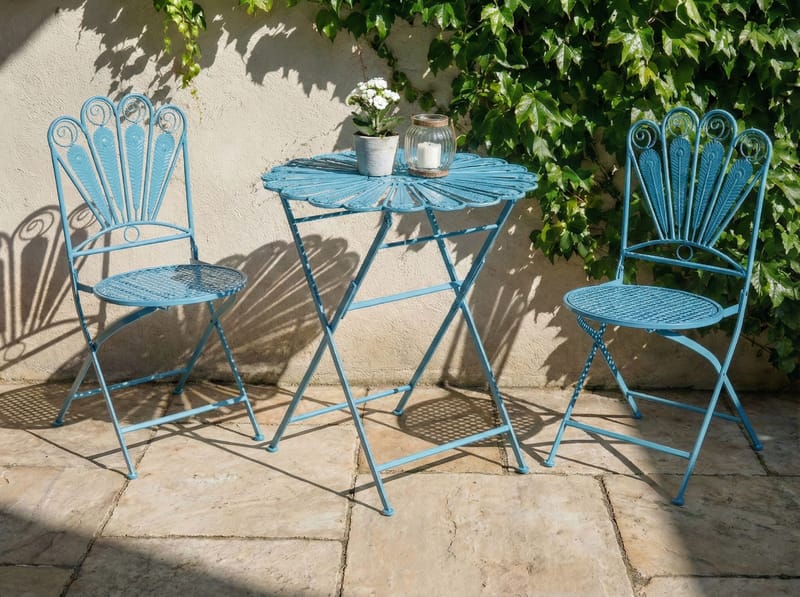 Bistrobord utendørs Pavia 71 cm Jern - Blå - Hagemøbler & utemiljø - Balkong & terrasse - Balkongmøbler - Balkongbord