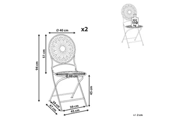 Dursley Spisestol Utendørs - Hvit - Hagemøbler & utemiljø - Balkong & terrasse - Balkongmøbler - Balkongstoler