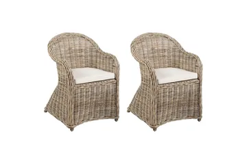 Fåtölj Beliani Susua Ii set om 2 Ljusbeige - Hagemøbler & utemiljø - Balkong & terrasse - Balkongmøbler - Balkongstoler