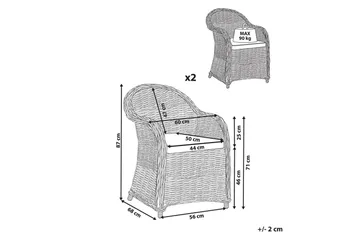 Fåtölj Beliani Susua Ii set om 2 Ljusbeige - Hagemøbler & utemiljø - Balkong & terrasse - Balkongmøbler - Balkongstoler