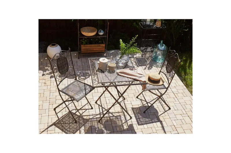 Fällbart bord Beliani Bormio Black||GOLD - Hagemøbler & utemiljø - Balkong & terrasse - Balkongmøbler - Balkongbord
