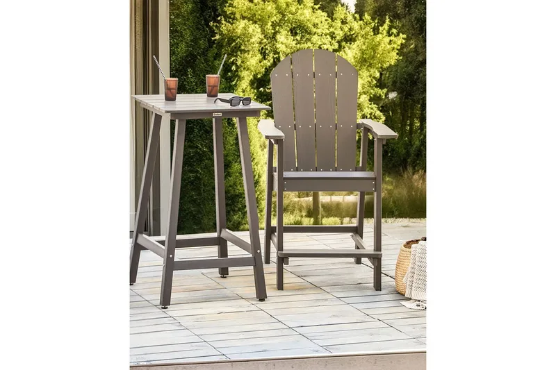 Hagestol Adirondack - Grå, 58x71x124 cm - Hagemøbler & utemiljø - Balkong & terrasse - Balkongmøbler - Balkongstoler