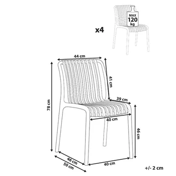Hagestol Ariccia 4-pakning - Svart - Hagemøbler & utemiljø - Balkong & terrasse - Balkongmøbler - Balkongstoler