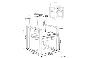 Hagestol Azzanello sett av 2 - Hagemøbler & utemiljø - Balkong & terrasse - Balkongmøbler - Balkongstoler