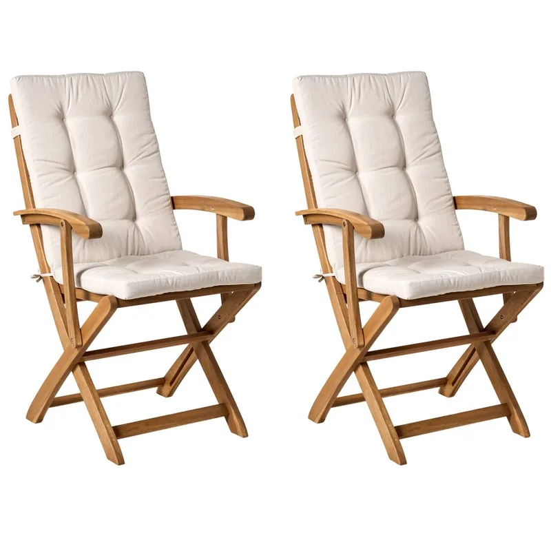 Hagestol Maui Premium 2-pakning, Lyst tre, beige