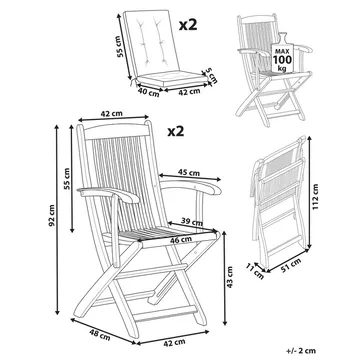 Hagestol Maui Premium 2-pakning - Lyst tre, grønn - Hagemøbler & utemiljø - Balkong & terrasse - Balkongmøbler - Balkongstoler