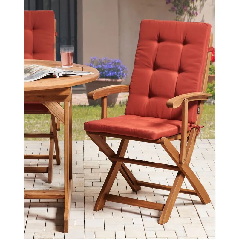 Hagestol Maui Premium 2-pakning - Lyst tre, rød - Hagemøbler & utemiljø - Balkong & terrasse - Balkongmøbler - Balkongstoler