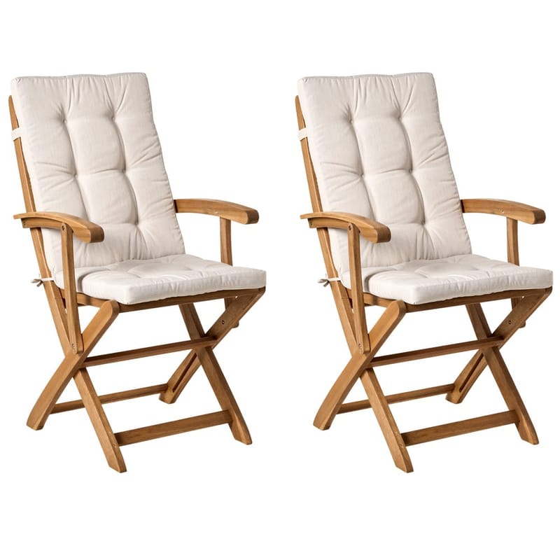 Hagestol Maui Premium 2-pakning, Lyst tre, beige