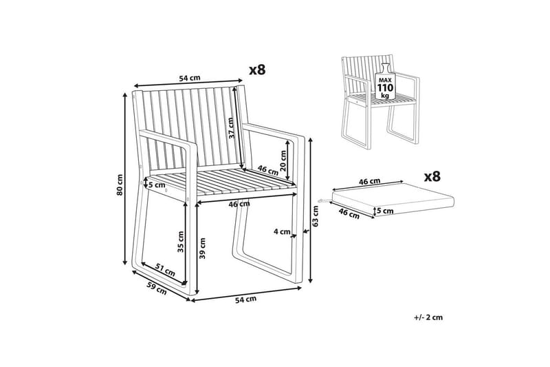 Hagestol Sassari II - Lyst tre, blå, hvit - Hagemøbler & utemiljø - Balkong & terrasse - Balkongmøbler - Balkongstoler