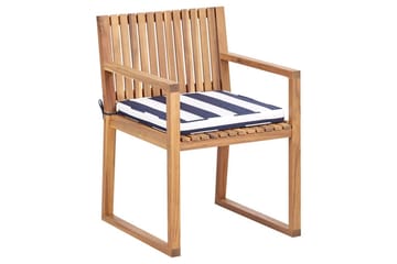 Hagestol Sassari II - Lyst tre, blå, hvit - Hagemøbler & utemiljø - Balkong & terrasse - Balkongmøbler - Balkongstoler