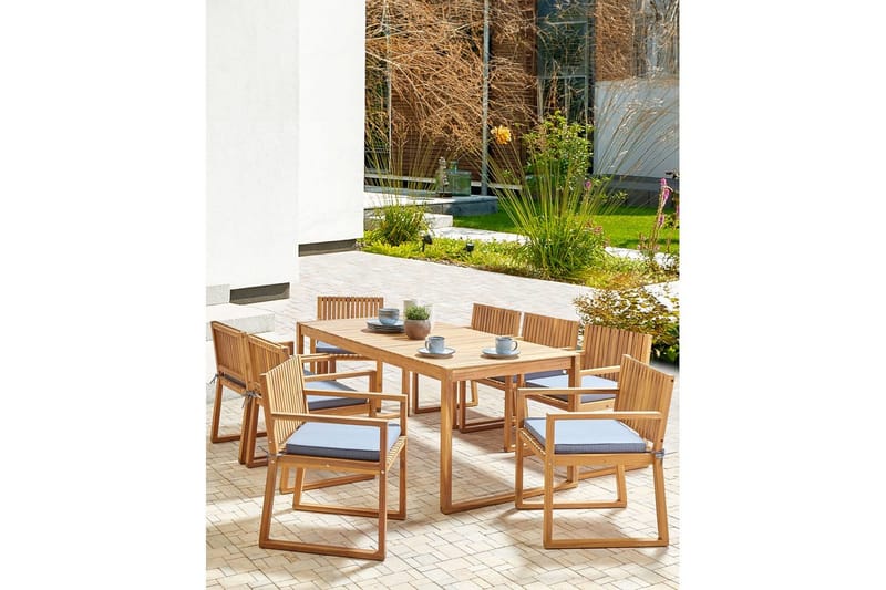 Hagestol Sassari II - Lyst tre, blå - Hagemøbler & utemiljø - Balkong & terrasse - Balkongmøbler - Balkongstoler