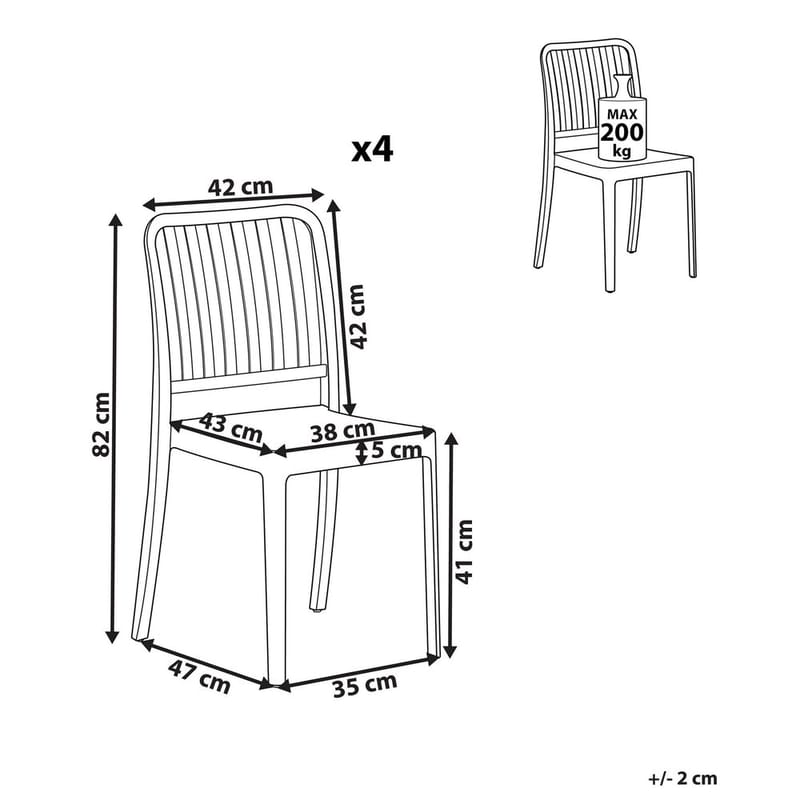 Hagestol Sersale 4-pakning - Hagemøbler & utemiljø - Balkong & terrasse - Balkongmøbler - Balkongstoler