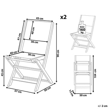 Hagestol sett av 2 Cesana - Hagemøbler & utemiljø - Balkong & terrasse - Balkongmøbler - Balkongstoler