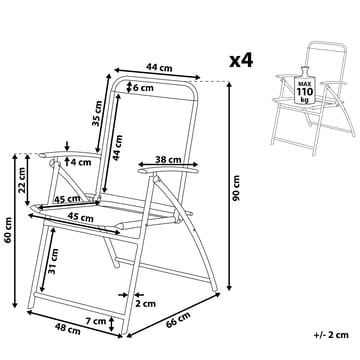 Hagestol sett av 4 Livo - Hagemøbler & utemiljø - Balkong & terrasse - Balkongmøbler - Balkongstoler