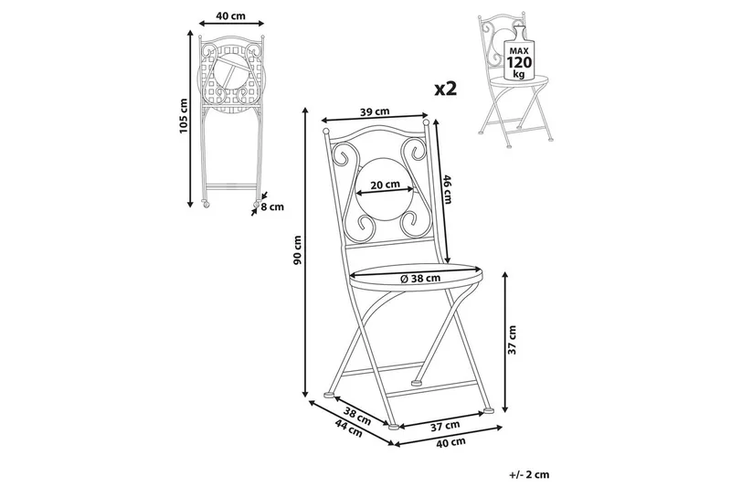 Hagestol sett med 2 Casario - Hagemøbler & utemiljø - Balkong & terrasse - Balkongmøbler - Balkongstoler