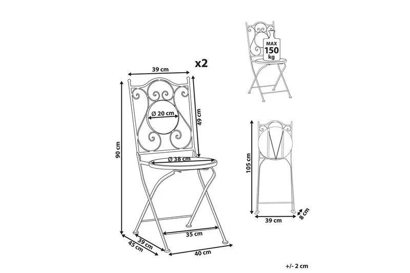 Hagestol sett med 2 Civita - Hagemøbler & utemiljø - Balkong & terrasse - Balkongmøbler - Balkongstoler