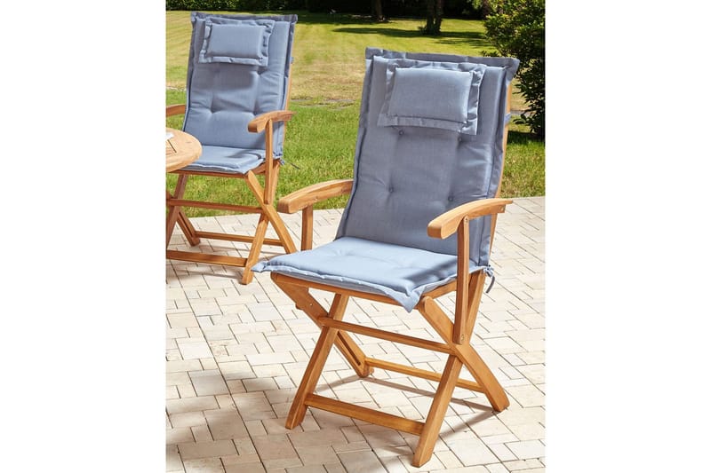 Hagestol sett med 2 Maui II - Lyst tre, blå - Hagemøbler & utemiljø - Balkong & terrasse - Balkongmøbler - Balkongstoler
