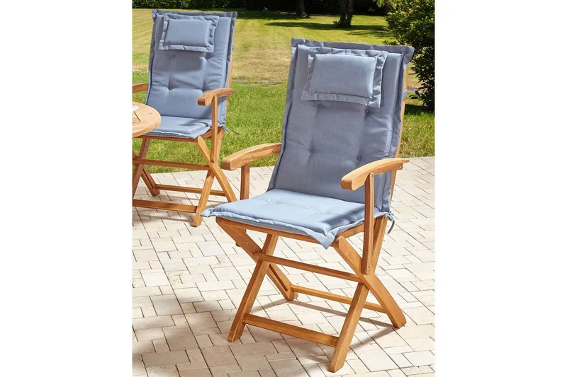 Hagestol sett med 2 Maui II - Lyst tre, blå - Hagemøbler & utemiljø - Balkong & terrasse - Balkongmøbler - Balkongstoler