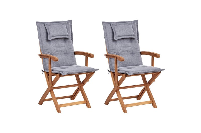 Hagestol sett med 2 Maui II - Lyst tre, grå - Hagemøbler & utemiljø - Balkong & terrasse - Balkongmøbler - Balkongstoler