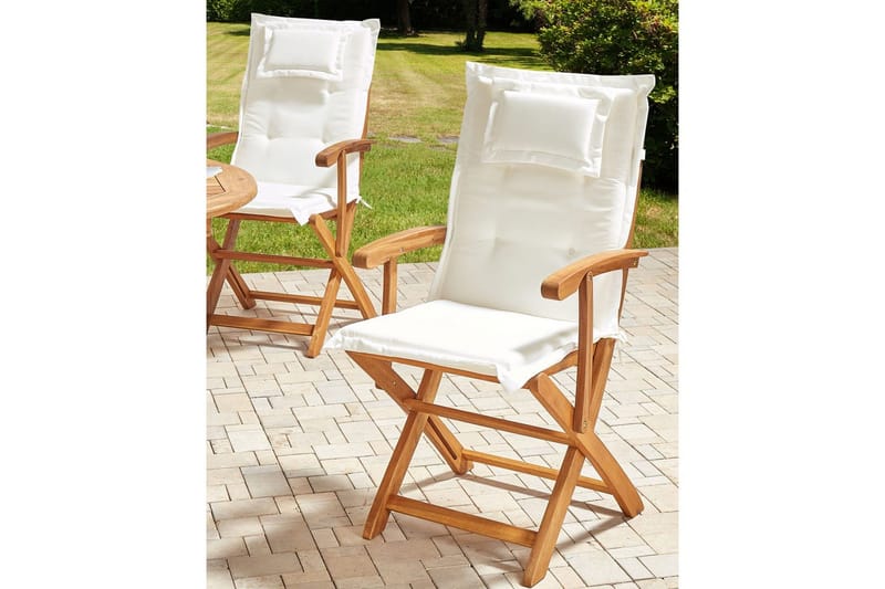 Hagestol sett med 2 Maui II - Lyst tre, off-white - Hagemøbler & utemiljø - Balkong & terrasse - Balkongmøbler - Balkongstoler