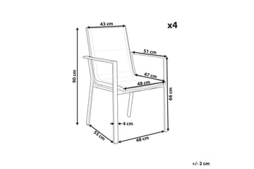Hagestol sett med 4 Busseto - Hvit - Hagemøbler & utemiljø - Balkong & terrasse - Balkongmøbler - Balkongstoler