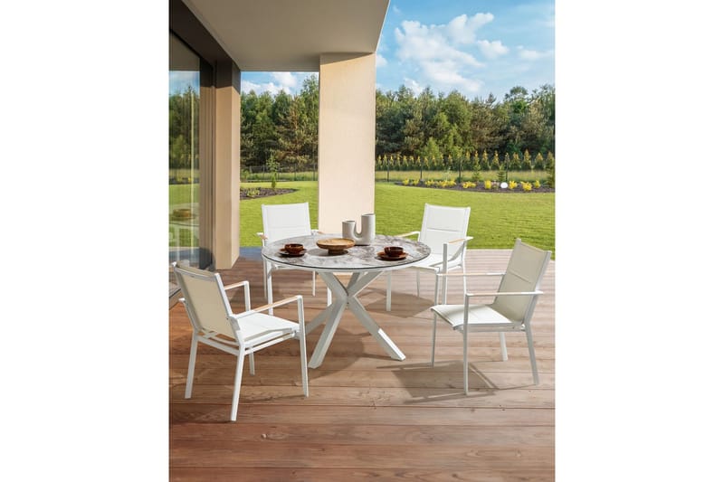 Hagestol sett med 4 Busseto - Hvit - Hagemøbler & utemiljø - Balkong & terrasse - Balkongmøbler - Balkongstoler