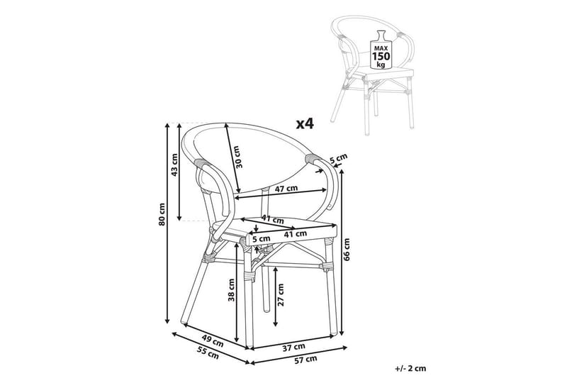 Hagestol sett med 4 Caspri II - Hagemøbler & utemiljø - Balkong & terrasse - Balkongmøbler - Balkongstoler