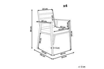 Hagestol sett med 4 Taviano - Hagemøbler & utemiljø - Balkong & terrasse - Balkongmøbler - Balkongstoler