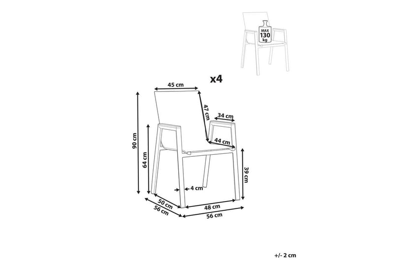 Hagestol sett med 4 Tiano - Hagemøbler & utemiljø - Balkong & terrasse - Balkongmøbler - Balkongstoler