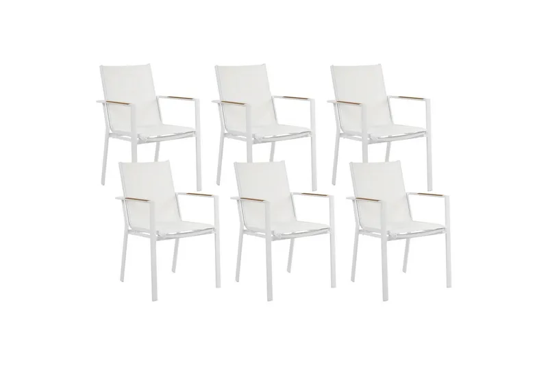 Hagestol sett med 6 Busseto, Hvit